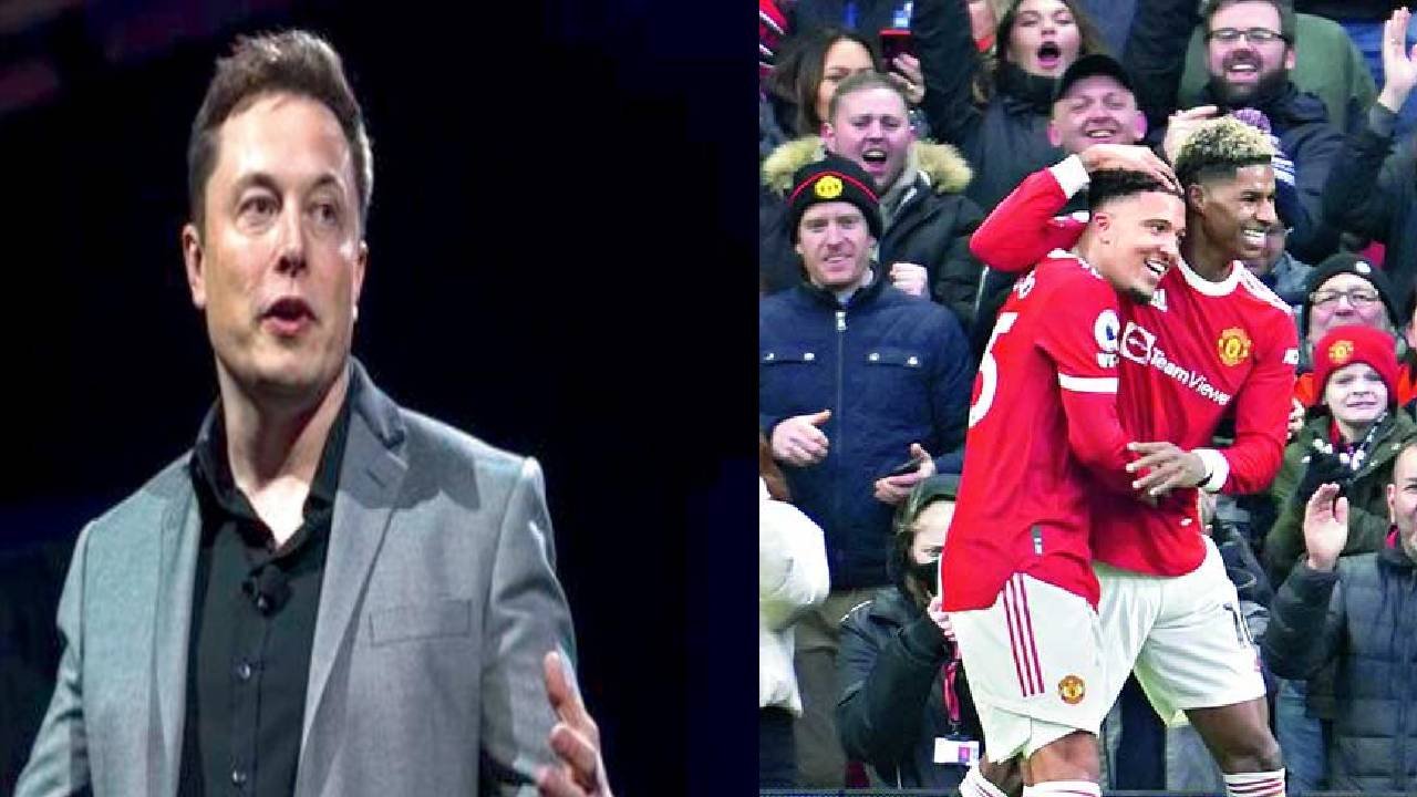Elon Musk on Left and Manchester United on Right