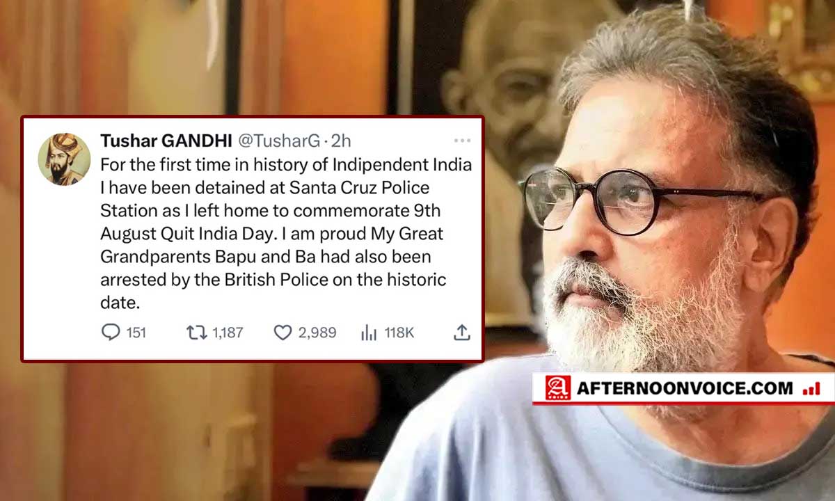 tushar gandhi, gandhi, quit india movement, mumbai police, mumbai, protest march, Teesta Setalvad