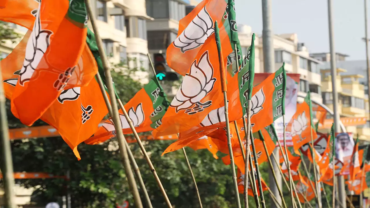 bjp, bharatiya janata party, flag, bjp flag, mayor, chandigarh