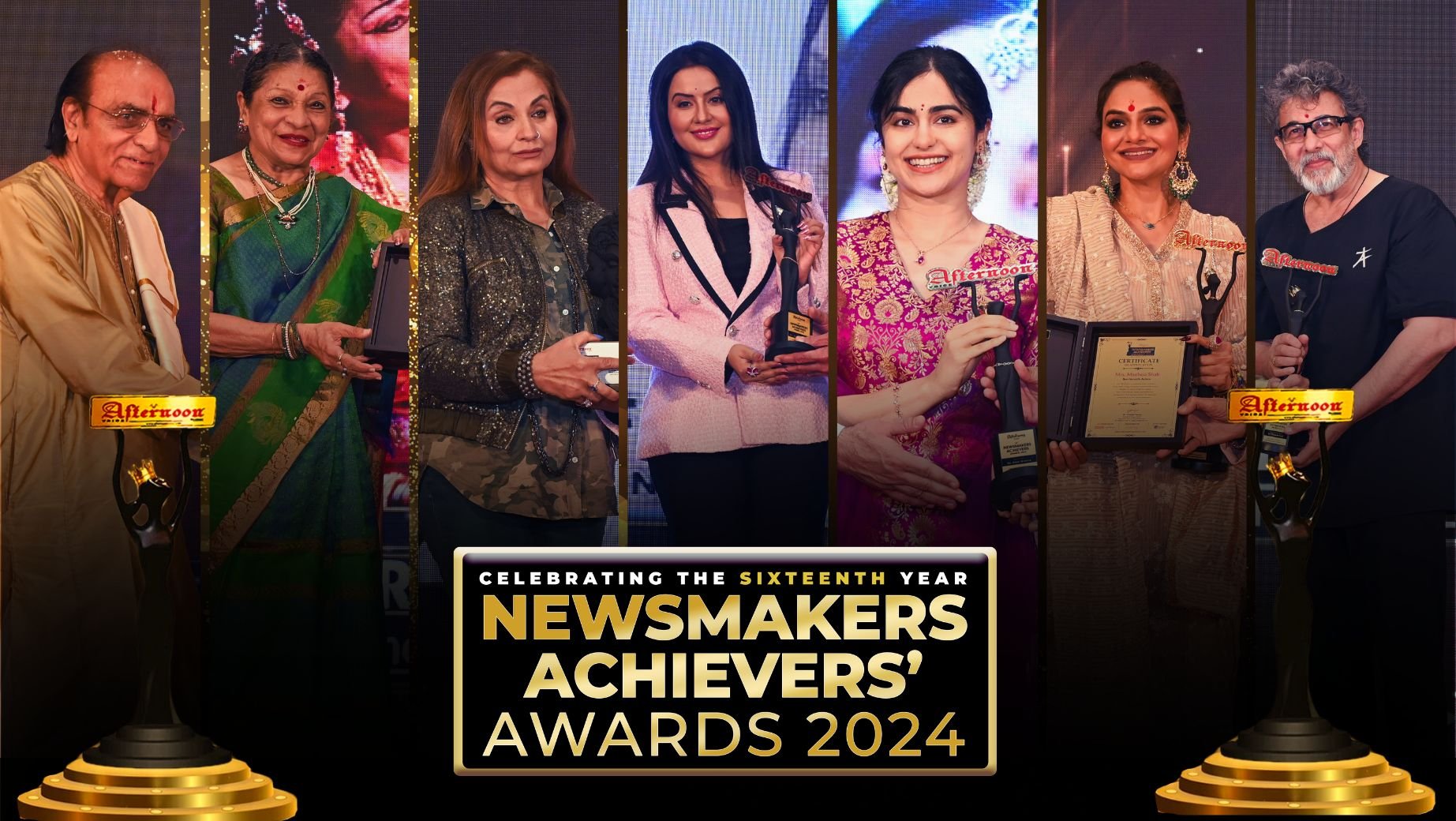 newsmakers achievers award, 16th newsmakers achievers award, nbc award, afternoon voice. vaidehi taman, amruta fadnavis