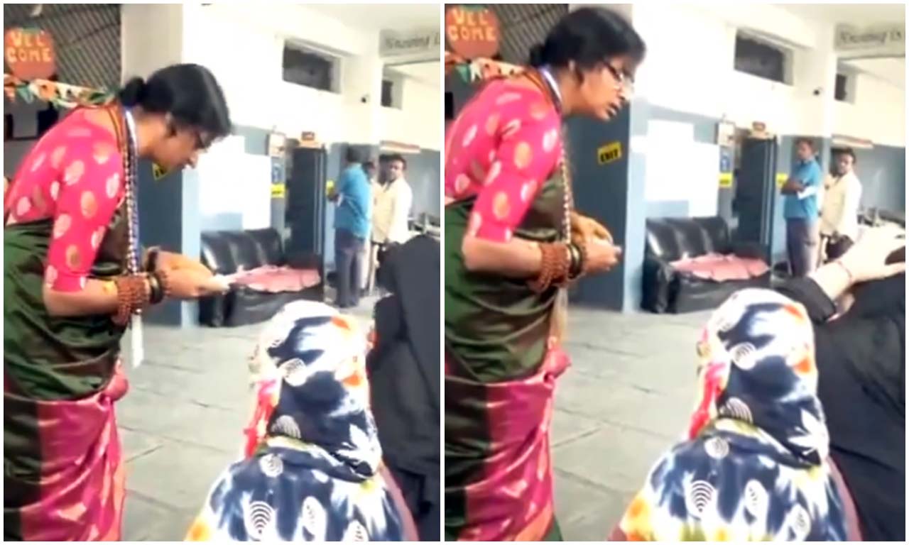 madhavi latha, bjp, polling booth, muslim voters, inside polling booth, voter identity