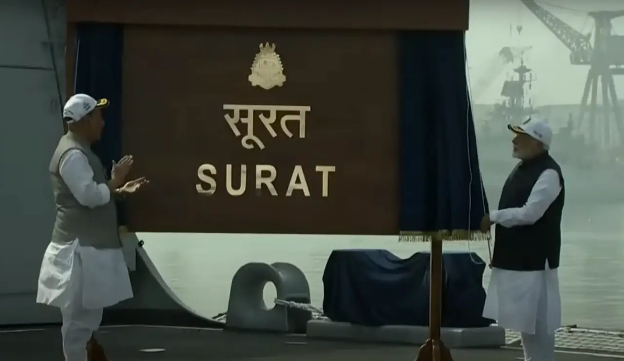 pm modi, navy warships, naval warships, indian navy, ins surat, ins