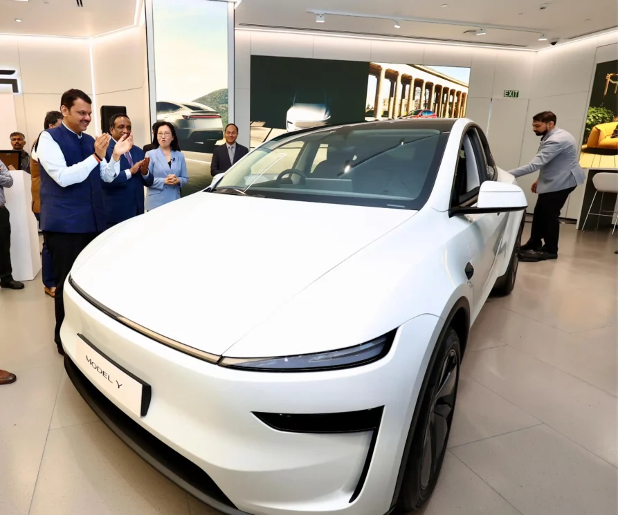 tesla, showroom, mumbai, devendra fadnavis, fadnavis, tesla launch