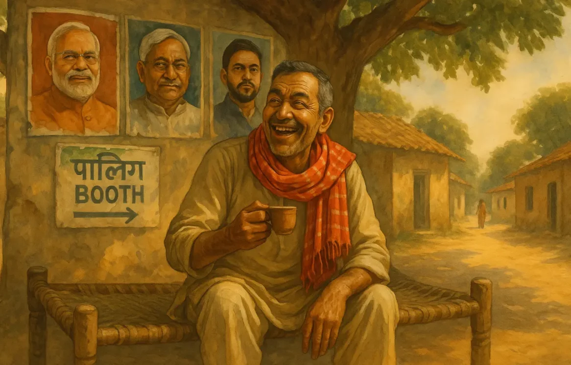 democracy, bihar elections, gamcha, nitish, narendra modi, bihar, elections, nitish kumar, rjd, jdu,