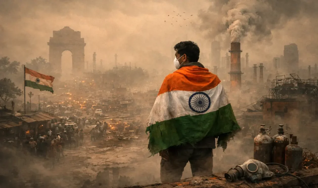 nationalism, smog, mask on, aqi, air quality index, air quality