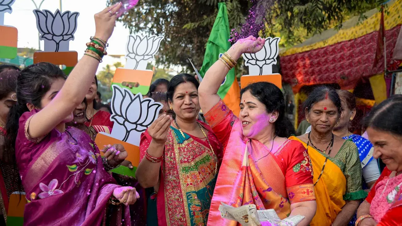 nagpur, bjp, celebrating, pune, pimpri-chinchwad, civic polls