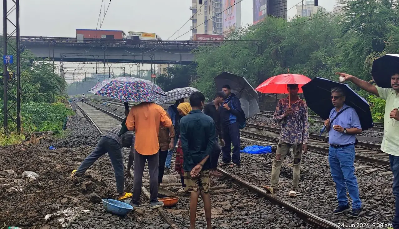 Mumbai Rains Hit Rail Network: 24 Trans Harbour Local Trains Cancelled After Track Damage 1 harbour line, mumbai rains, local, mumbai locals