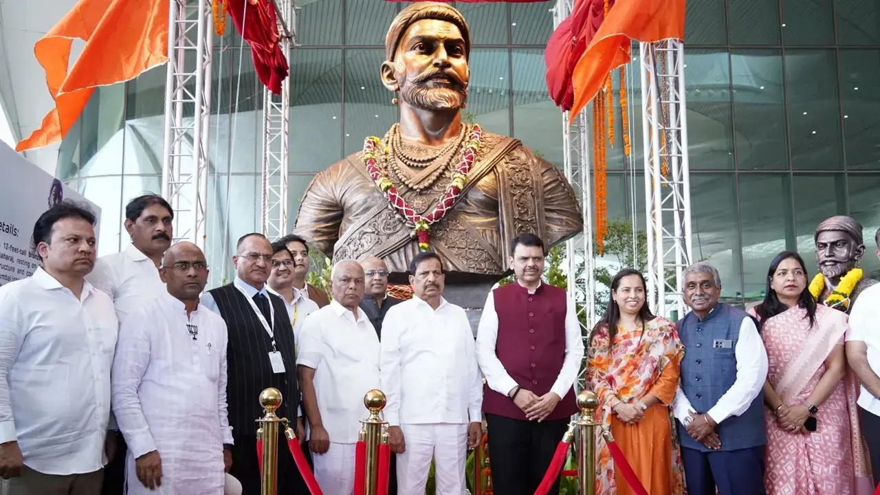 Sena Ministers Upset Over Shinde, Sunetra Pawar Being Left Out Of Airport Event Invitation 1 shivaji maharaj, navi mumbai airport, eknath shinde, sunetra pawar, shinde, sena