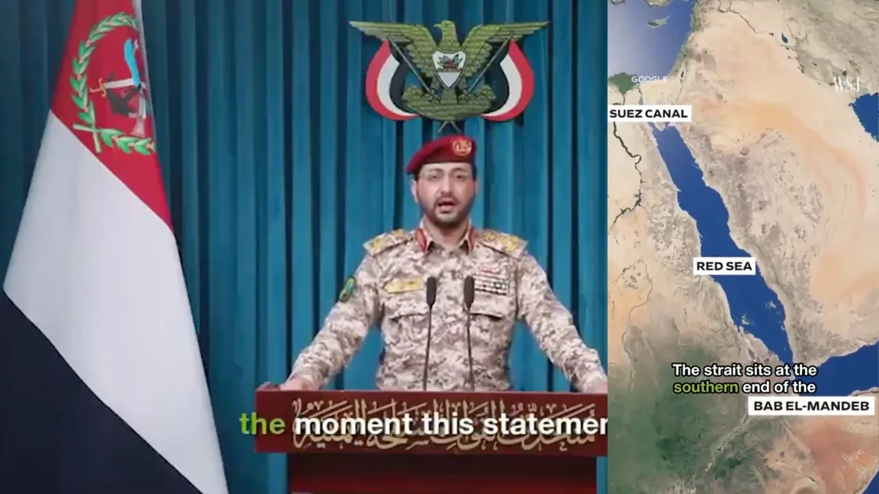 Houthis Declare Total Ban On Israeli Shipping In Red Sea, Escalating Regional Conflict 1 Houthis Red Sea ban, Israeli ships Red Sea, Yemen Houthi attack, Bab el-Mandeb Strait, Middle East conflict, Yemen